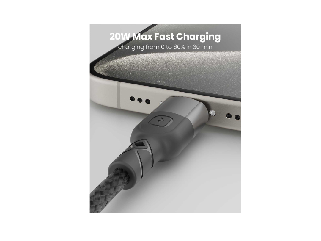Moxedo 4 in 1 Charging Cable 60W PD Interchangeable USB-A/USB-C to USB-C/Lightning 1.2m Braided Nylon Cable (Black) MX-NC049 Moxedo 4 in 1 Charging Cable 60W PD Interchangeable USB-A/USB-C to USB-C/Lightning 1.2m Braided Nylon Cable (Black) MX-NC049